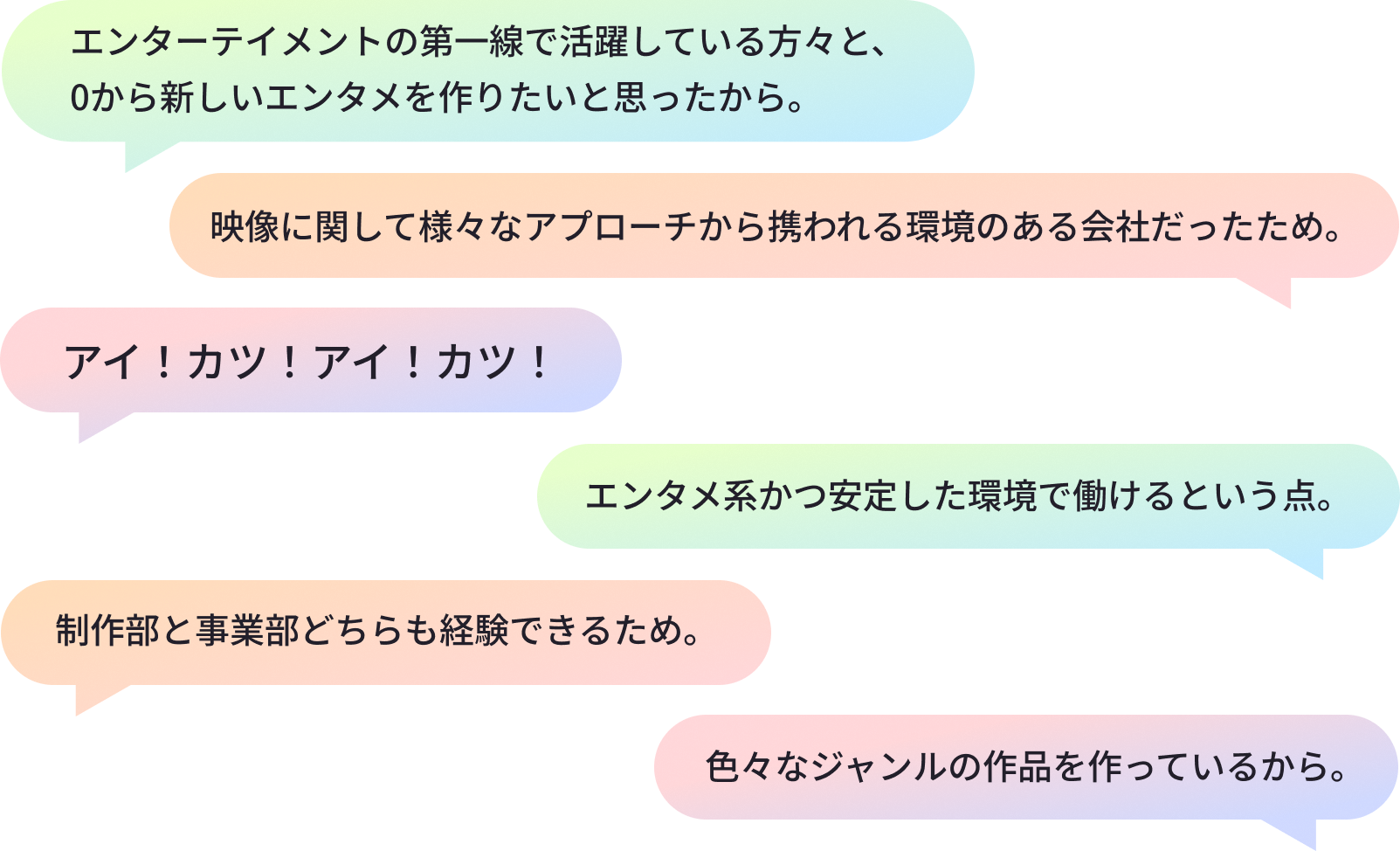 入社の決め手についての社員コメント集